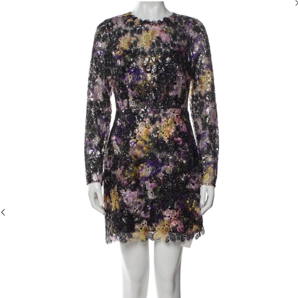 ML Monique L huillier Women’s Floral Print Mini Dress w/ Tags Size: S